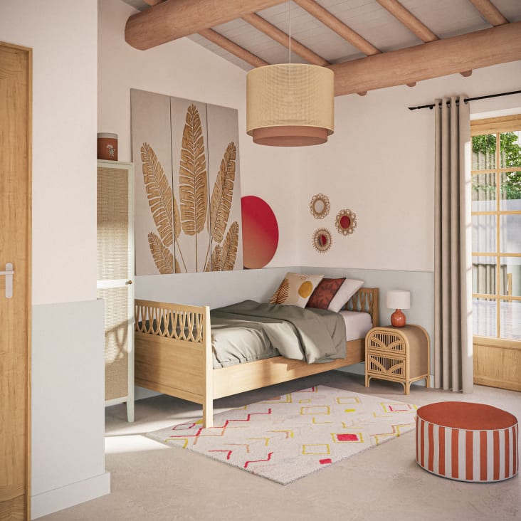 Maisons Du Monde CHRISTEL - Puf Inflable Naranja Y Blanco