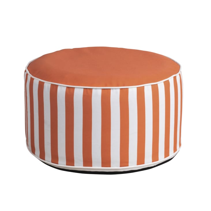 Maisons du Monde CHRISTEL - Puf inflable naranja y blanco