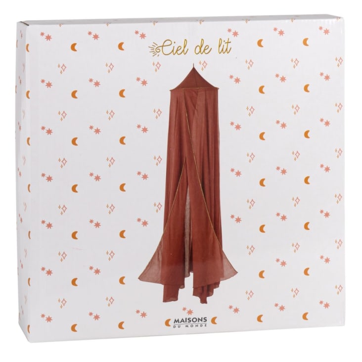 Maisons Du Monde Cielo De Cama Para Bebé Color Terracota Con Adornos Dorados