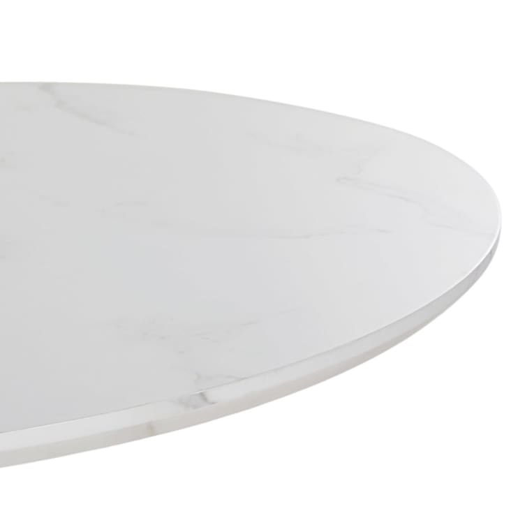 Maisons Du Monde Circle - Mesa De Comedor Efecto Mármol Y Metal Blanco Para 4/5 Personas D. 100