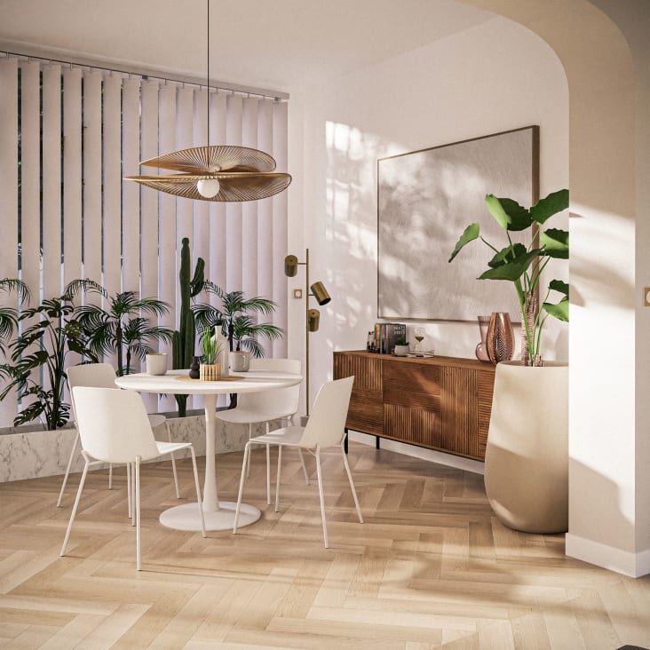 Maisons Du Monde Circle - Mesa De Comedor Redonda Blanca D. 100 Cm