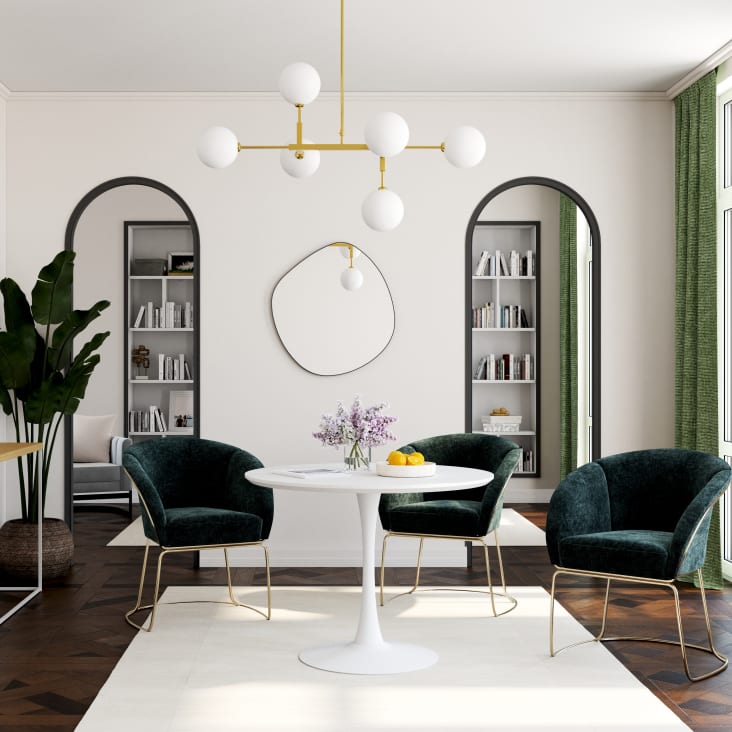 Maisons Du Monde Circle - Mesa De Comedor Redonda Blanca D. 100 Cm