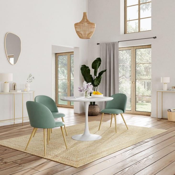Maisons Du Monde Circle - Mesa De Comedor Redonda Blanca D. 100 Cm