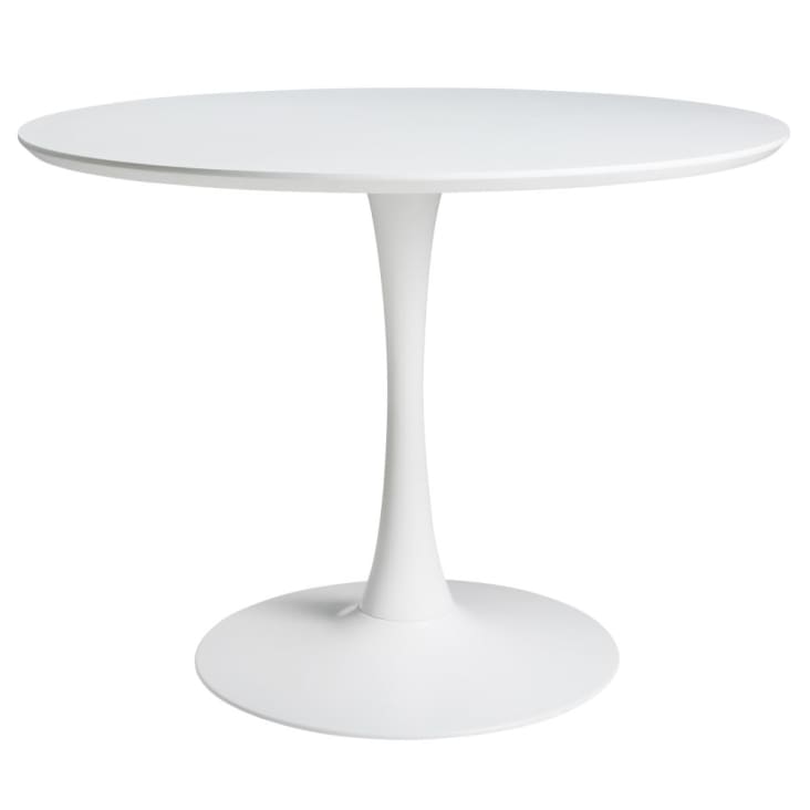 Maisons du Monde Circle - Mesa de comedor redonda blanca D. 100 cm