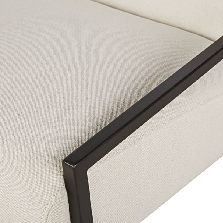 Maisons Du Monde Citizen - Sillón De Algodón Beige Y Patas De Acero Negro