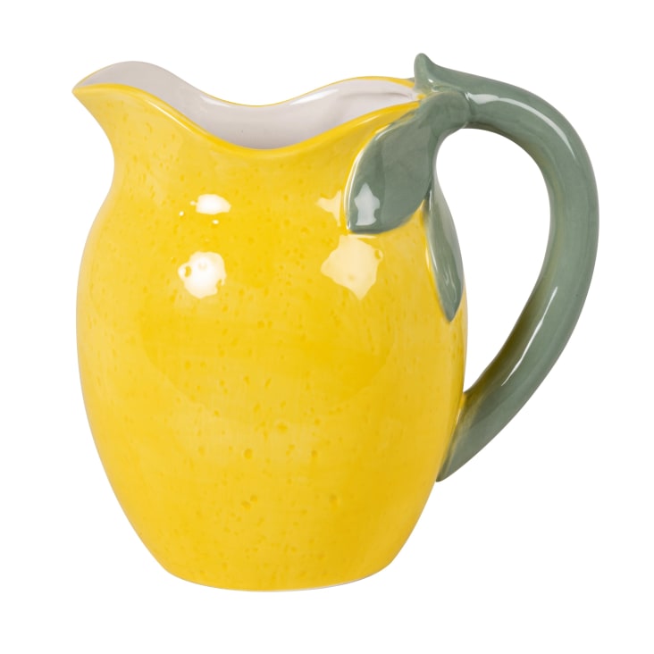 Maisons du Monde Citron - Jarra limón de gres amarillo y verde 1 8L