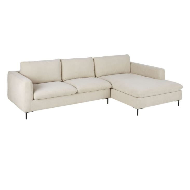 Maisons Du Monde City - Sofá Esquinero Derecha De 4/5 Plazas Beige Moteado