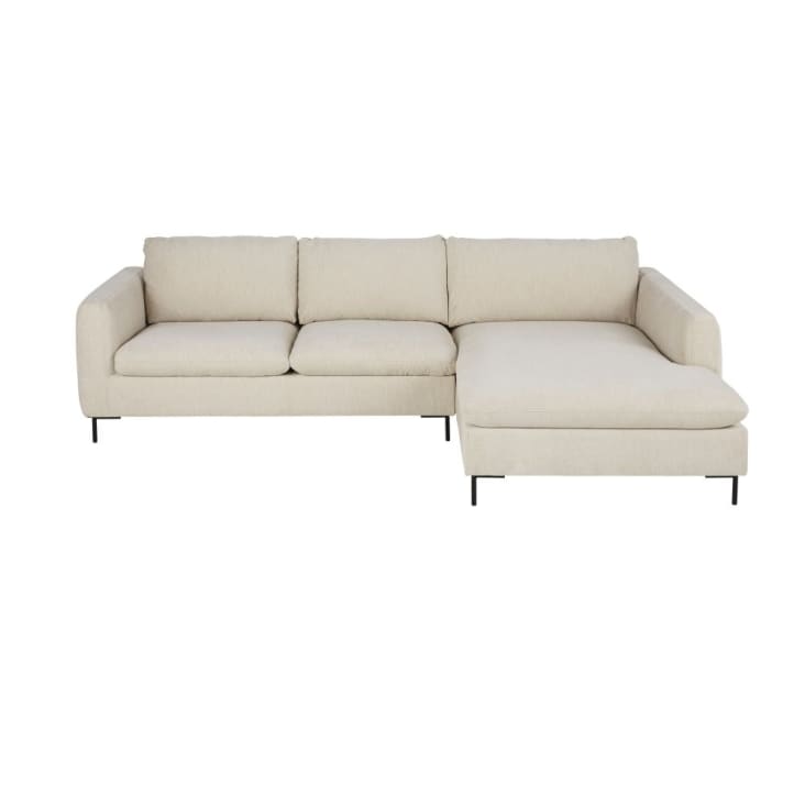 Maisons du Monde City - Sofá esquinero derecha de 4/5 plazas beige moteado