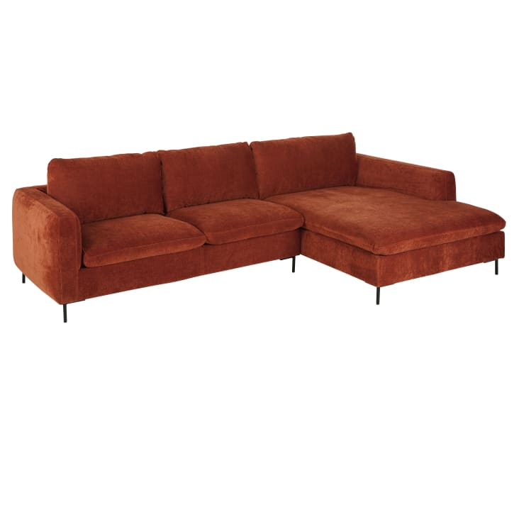 Maisons Du Monde City - Sofá Esquinero Derecha De 4/5 Plazas Naranja Tostado