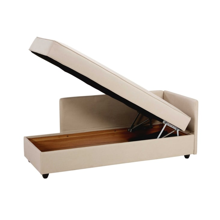 Maisons Du Monde Cléa - Chaise Longue Con Almacenaje De Tela Beige