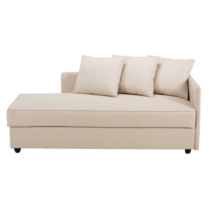 Maisons du Monde Cléa - Chaise longue con almacenaje de tela beige