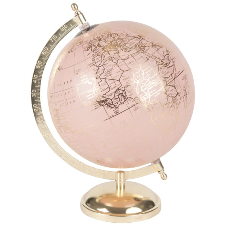 Maisons du Monde CLEMENCE ROSY - Globo terráqueo mapamundi rosa y dorado