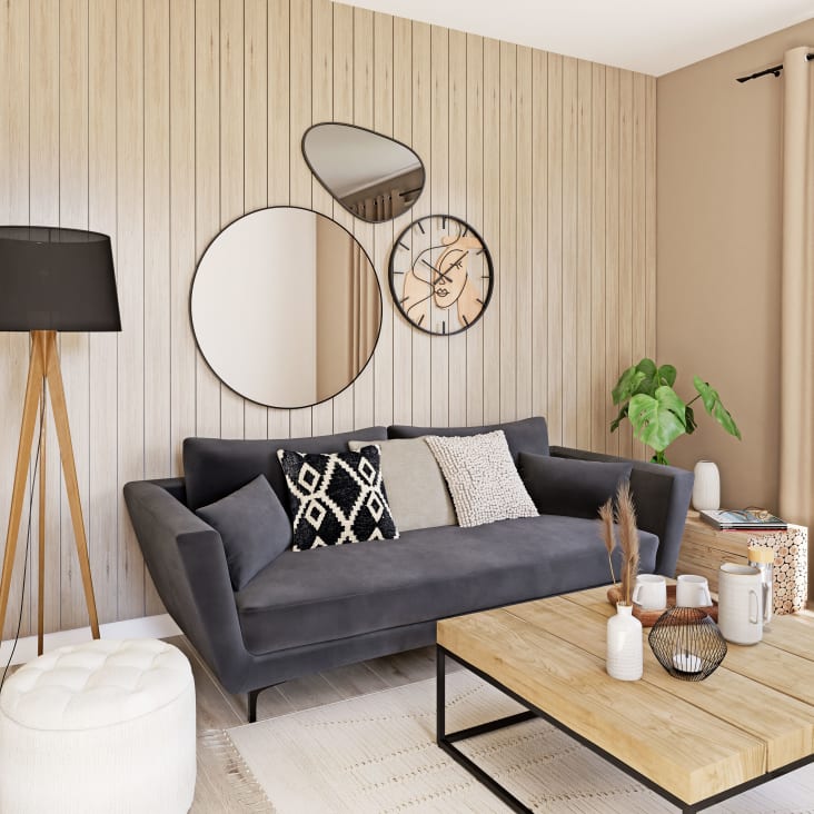 Maisons Du Monde CLEMENT - Espejo De Metal Negro D.90