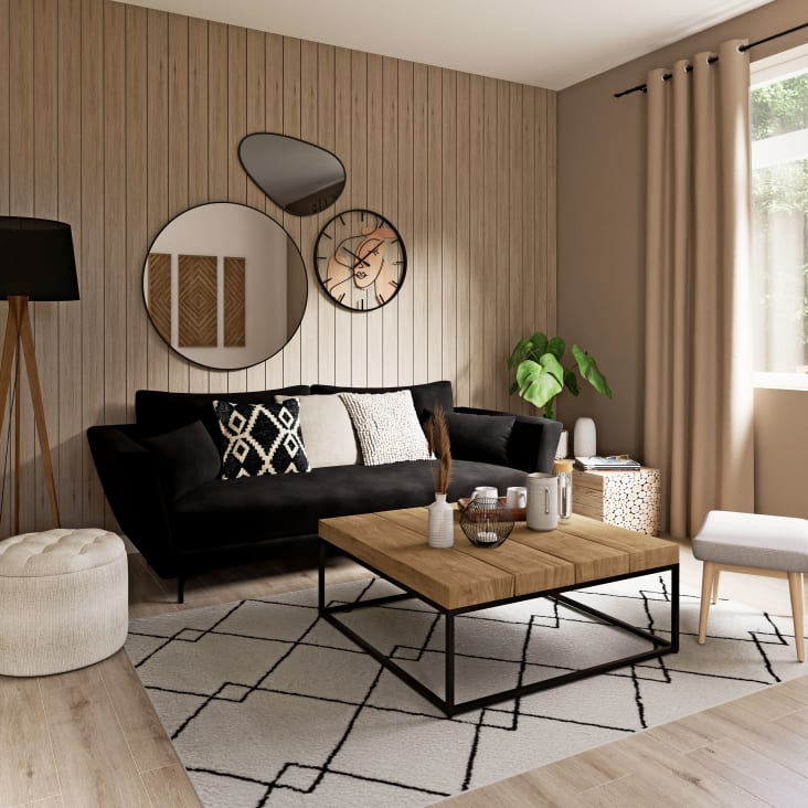 Maisons Du Monde CLEMENT - Espejo De Metal Negro D.90