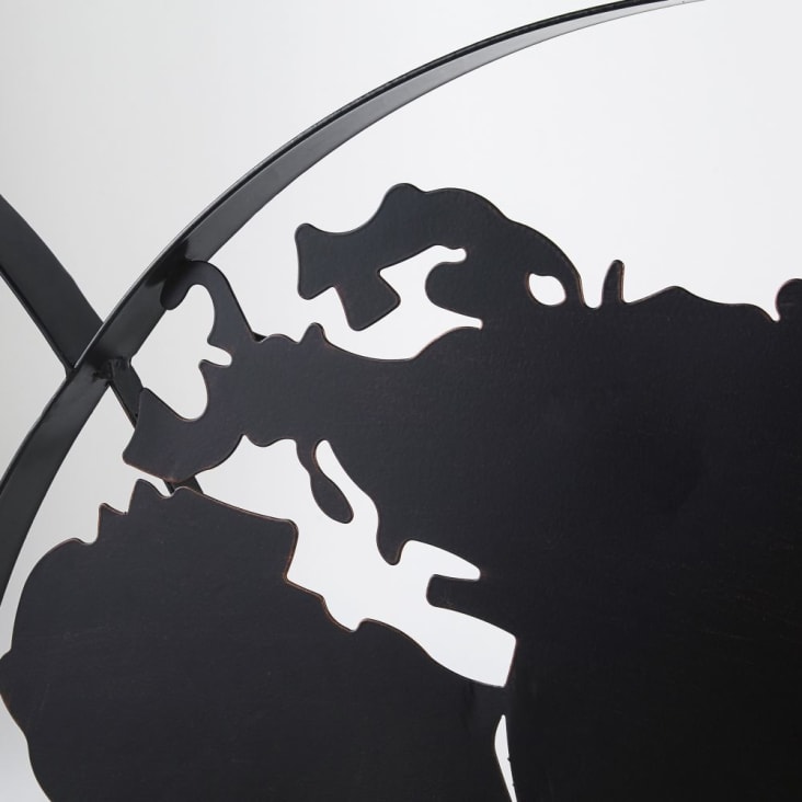 Maisons Du Monde CLEVELAND - Decoración De Pared Mapa Del Mundo De Metal Negro 143x79