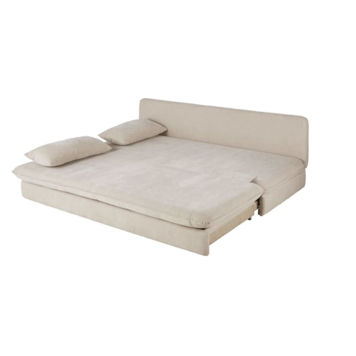 Maisons Du Monde Clio - Sofá Cama De 2/3 Plazas De Tela Reciclada En Beige