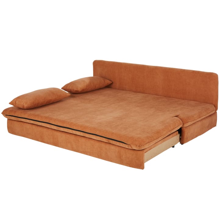 Maisons Du Monde Clio - Sofá Cama De 3 Plazas De Tela Reciclada Color Teja