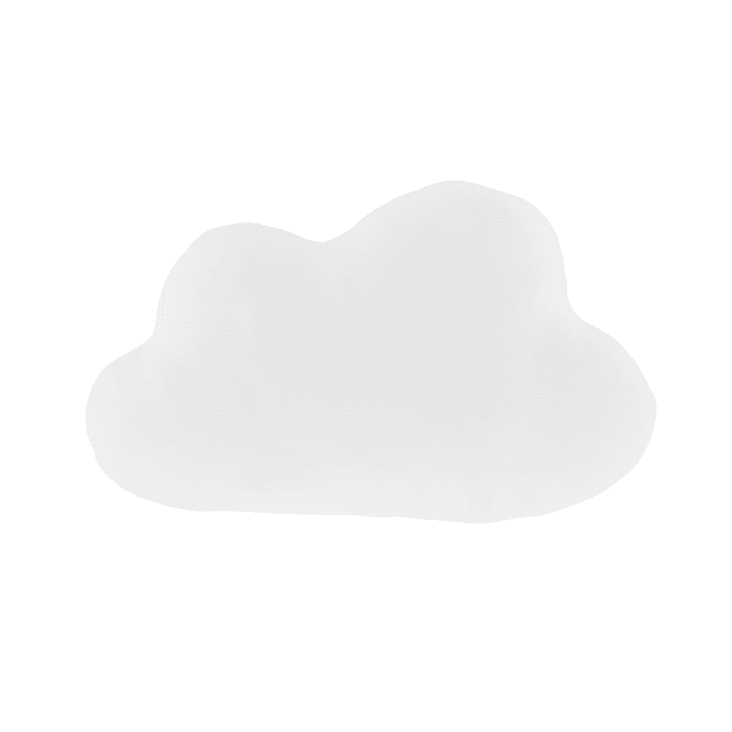 Maisons Du Monde CLOUDY - Cojín De Nube De Algodón Ecológico Blanco Con Estrellas Doradas 35x23