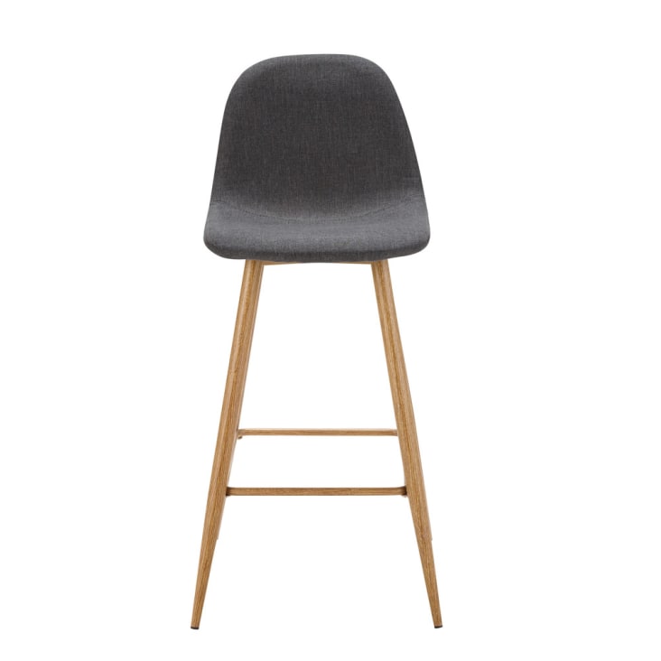 Maisons Du Monde Clyde - Silla De Bar Vintage Gris Antracita H72