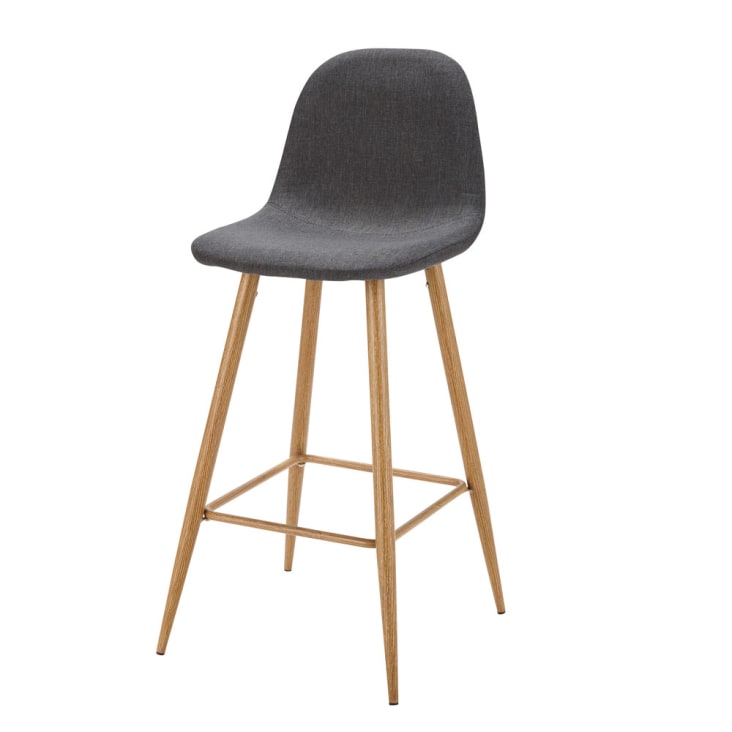 Maisons du Monde Clyde - Silla de bar vintage gris antracita H72