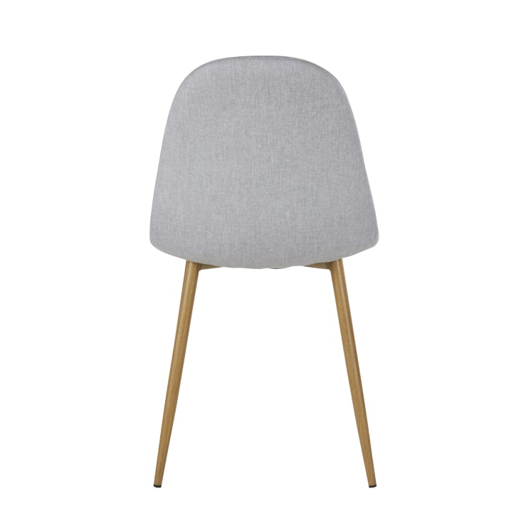 Maisons Du Monde Clyde - Silla De Tela Reciclada Gris Claro Con Patas De Acero Efecto Roble