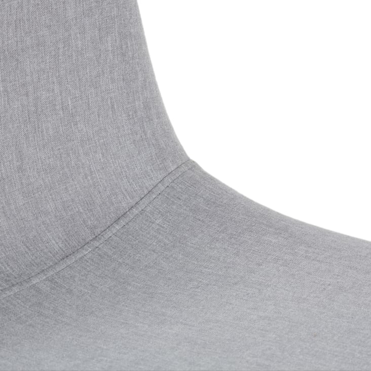 Maisons Du Monde Clyde - Silla De Tela Reciclada Gris Claro Con Patas De Acero Efecto Roble