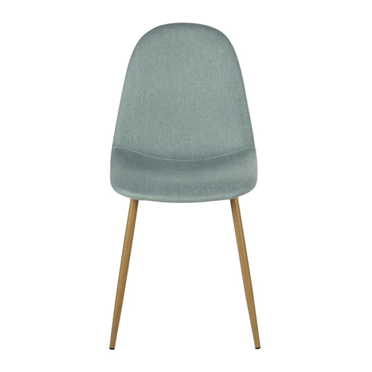 Maisons Du Monde Clyde - Silla De Tela Reciclada Verde Agua Con Patas De Acero Efecto Roble
