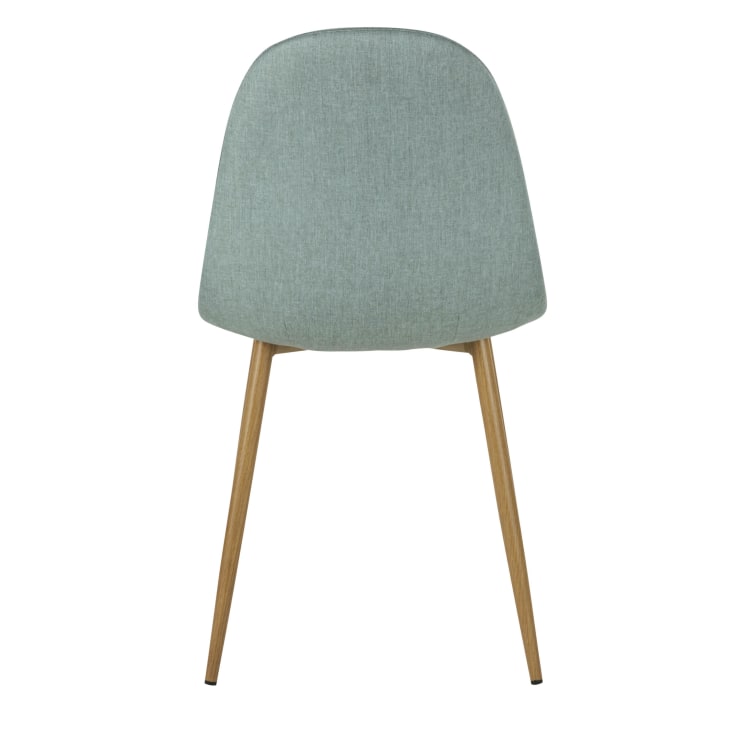 Maisons Du Monde Clyde - Silla De Tela Reciclada Verde Agua Con Patas De Acero Efecto Roble