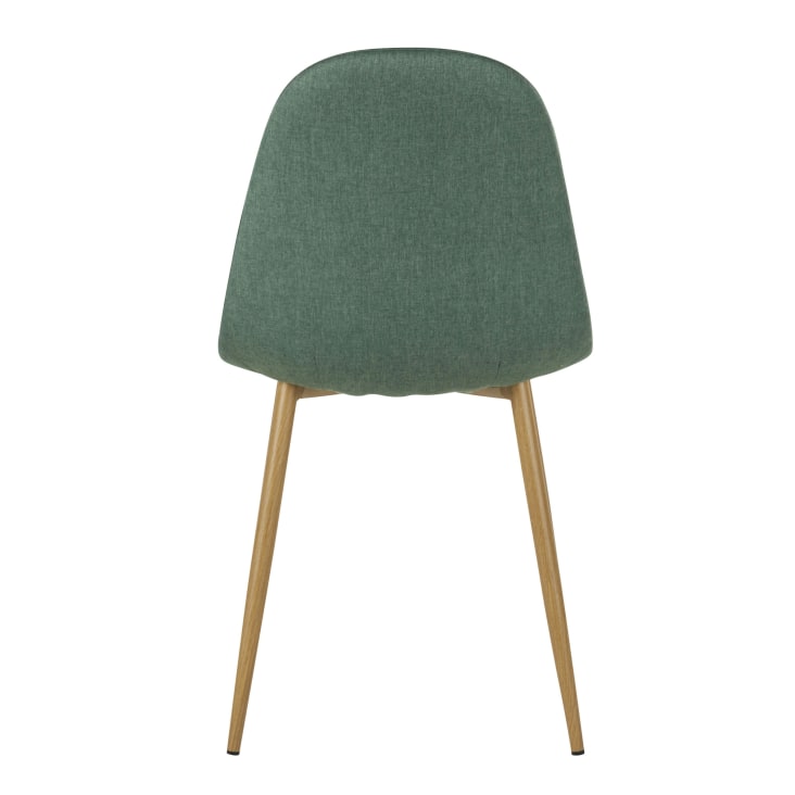 Maisons Du Monde Clyde - Silla De Tela Reciclada Verde Oscuro Con Patas De Acero Efecto Roble