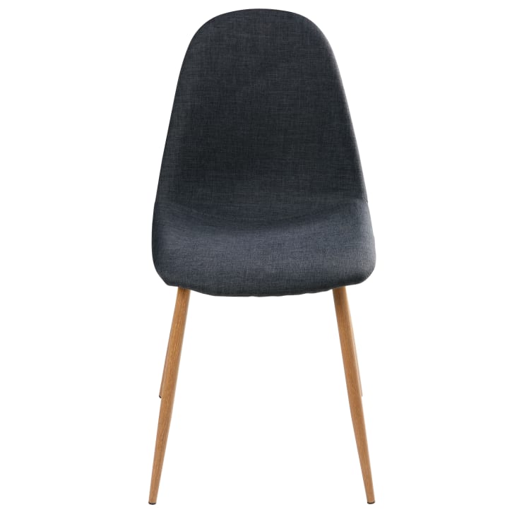 Maisons Du Monde Clyde - Silla Escandinava Gris Antracita Y Metal Imitación A Roble