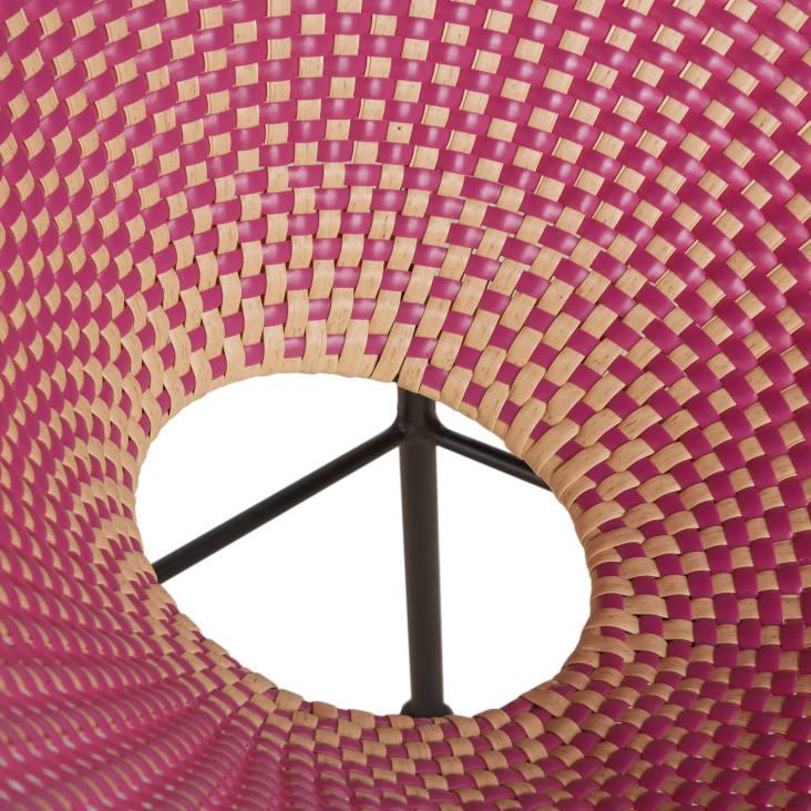 Maisons Du Monde Cobie - Silla De Jardín De Acero Negro Y Resina Reciclada En Rosa Y Beige