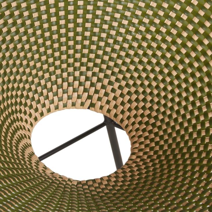 Maisons Du Monde Cobie - Sillón De Jardín De Acero Negro Y Resina Reciclada En Kaki Y Natural