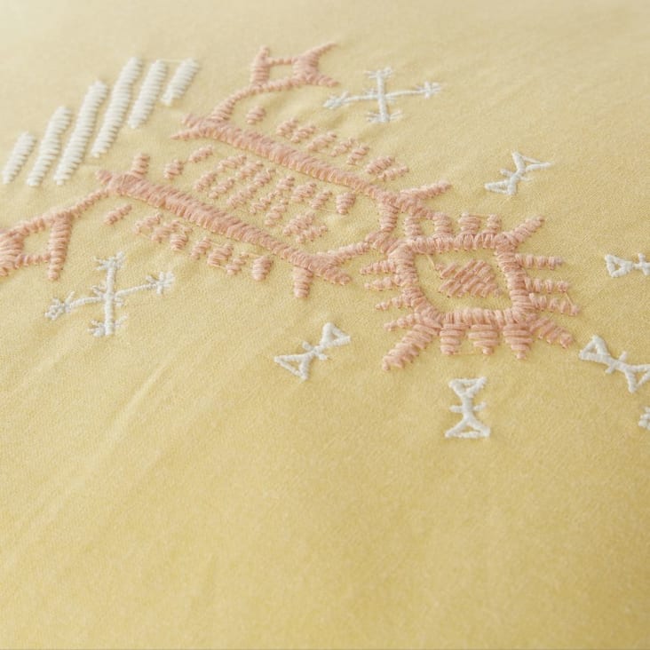 Maisons Du Monde Cojín De Algodón Con Estampado Color Amarillo 45 X 45