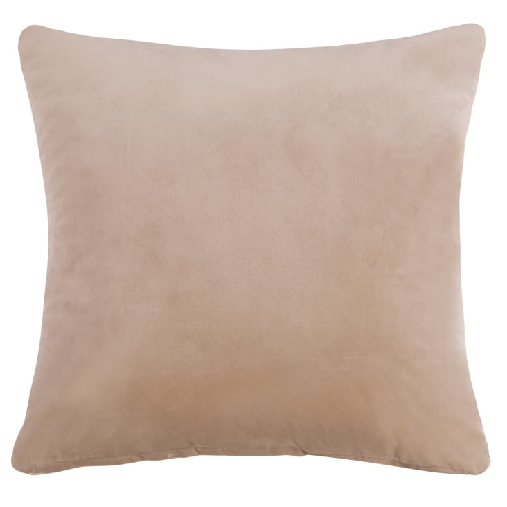 Maisons Du Monde Cojín De Ante Beige Con Motivo Geométrico Estampado Dorado 45x45