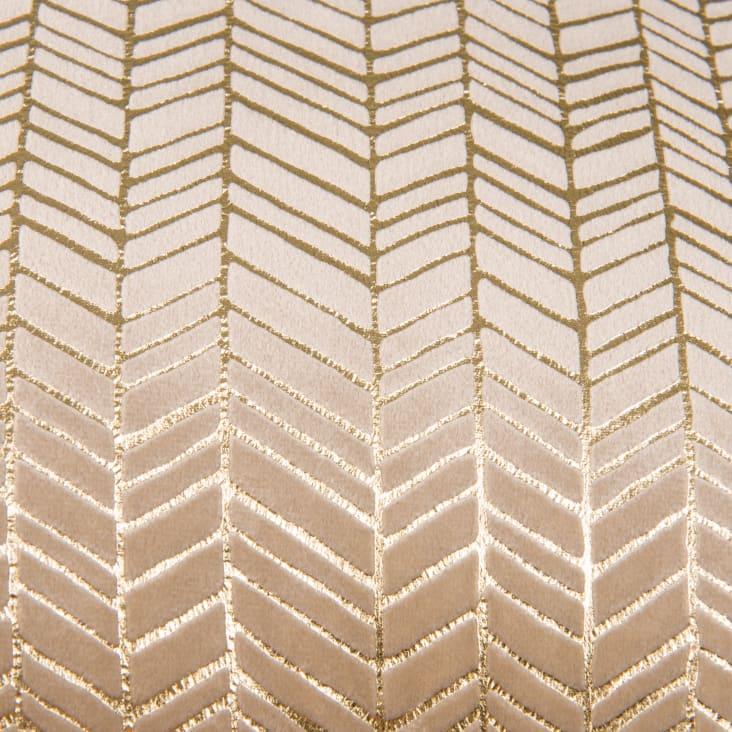 Maisons Du Monde Cojín De Ante Beige Con Motivo Geométrico Estampado Dorado 45x45