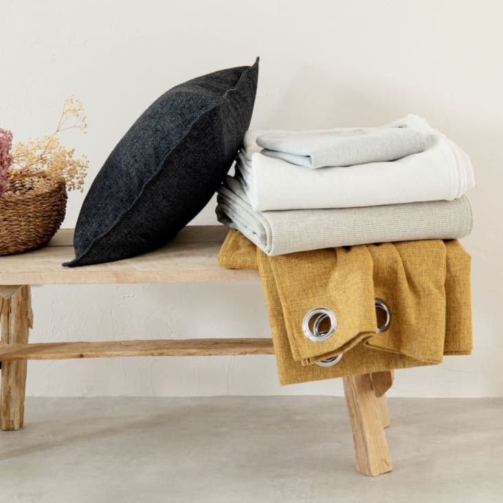 Maisons Du Monde Cojín De Chenilla En Blanco Liso 60x60