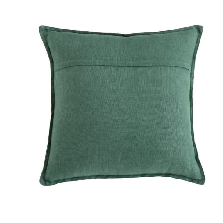 Maisons Du Monde Cojín De Lino Lavado En Verde Balístico 45x45