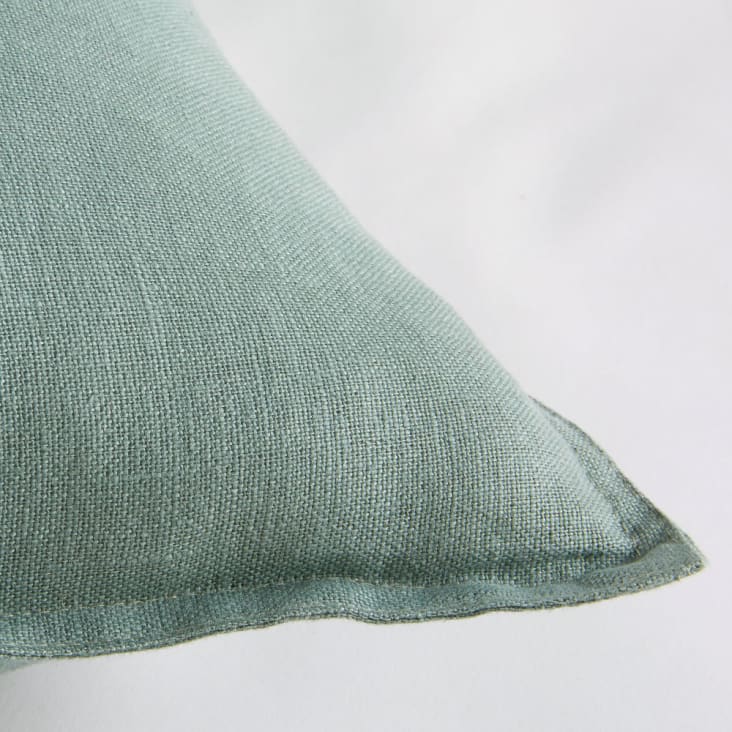 Maisons Du Monde Cojín De Lino Lavado Verde Jade 45x45