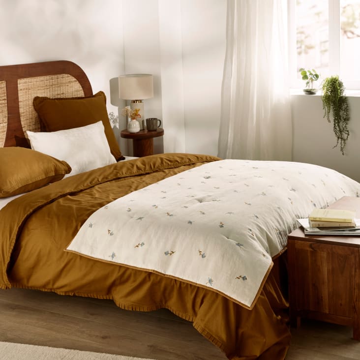 Maisons Du Monde Cojín De Terciopelo De Poliéster Reciclado Color Crudo 40 X 60