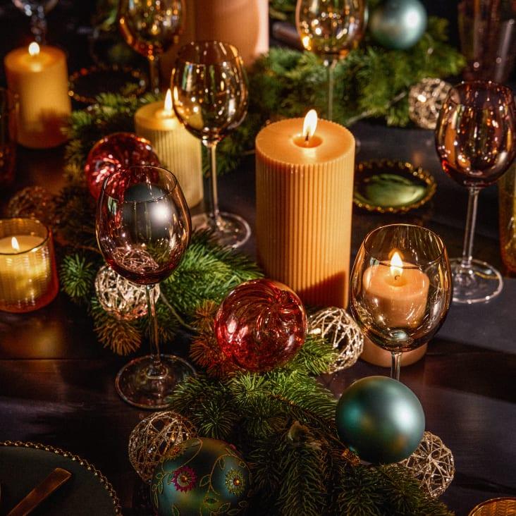 Maisons Du Monde Colorama - Lote De 2 - Vela De Rayas Color Caramelo De 7x15 Cm