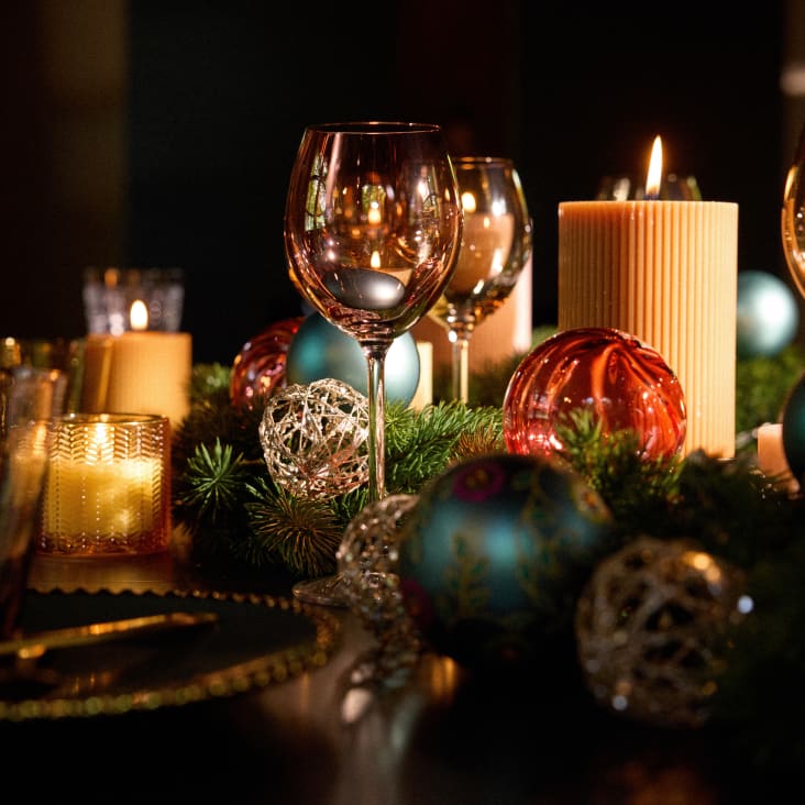 Maisons Du Monde Colorama - Lote De 2 - Vela De Rayas Color Caramelo De 7x15 Cm