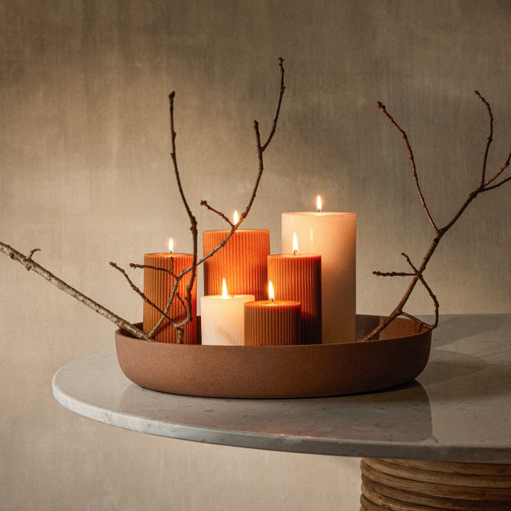 Maisons Du Monde Colorama - Lote De 2 - Vela De Rayas Color Caramelo De 7x15 Cm