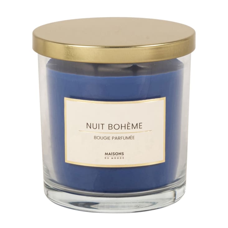 Maisons du Monde Colorama - Vela perfumada azul en tarro de cristal 10x11