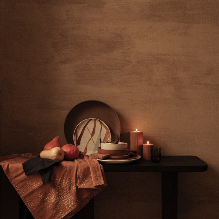 Maisons Du Monde Colorama - Vela Perfumada De Rayas Marrones 9x18 Cm