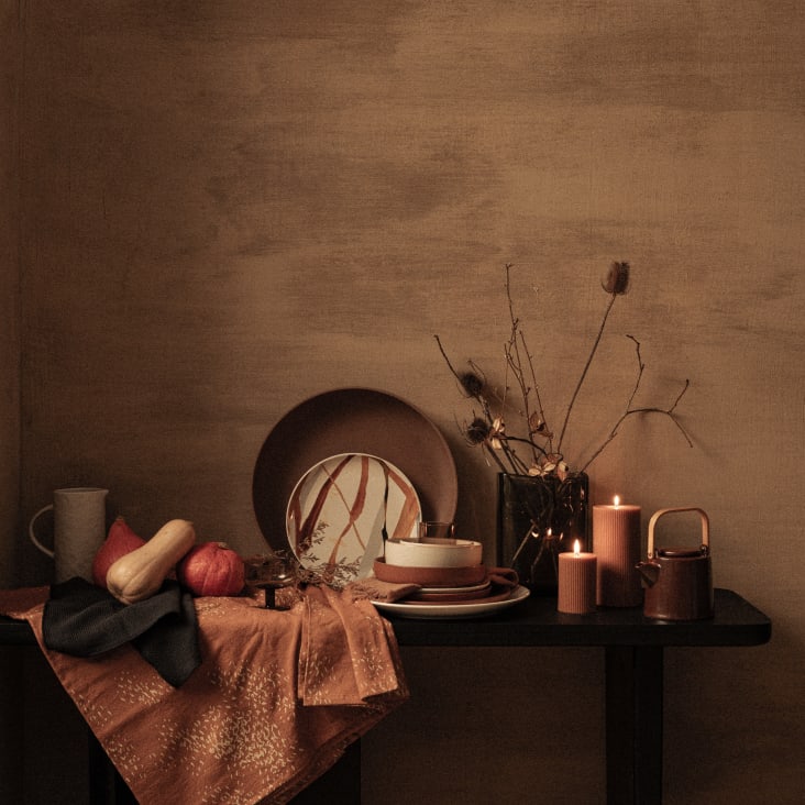 Maisons Du Monde Colorama - Vela Perfumada De Rayas Marrones 9x18 Cm