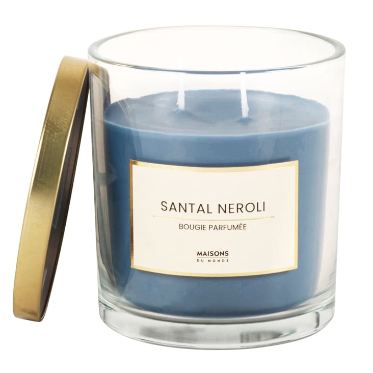 Maisons Du Monde Colorama - Vela Perfumada En Recipiente De Vidrio Azul Claro De 10x11 Cm