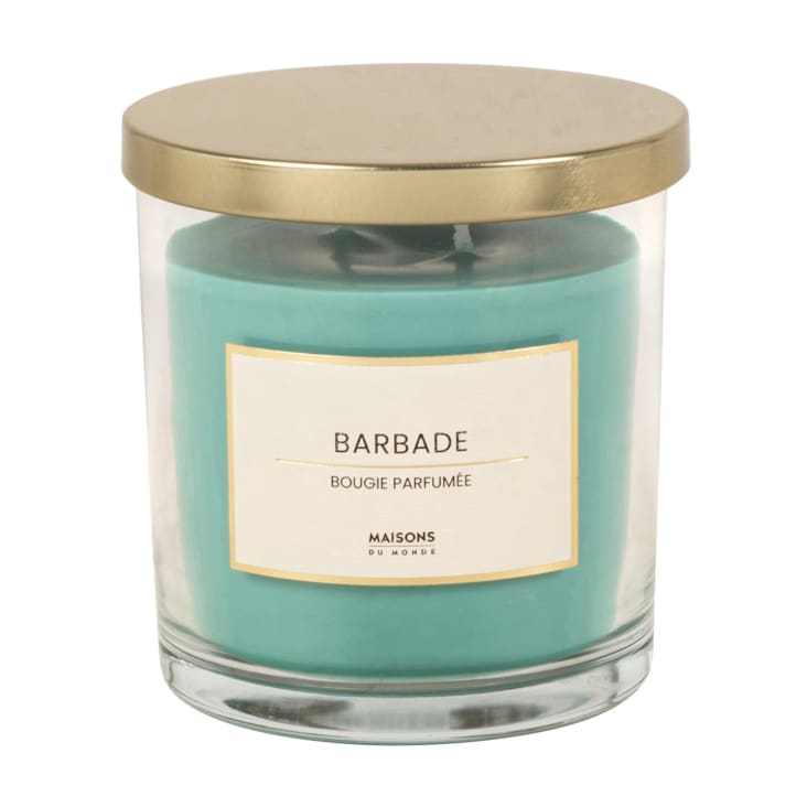 Maisons du Monde Colorama - Vela perfumada turquesa en tarro de cristal 10x11