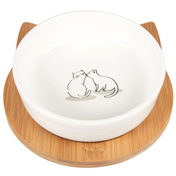Maisons Du Monde Comedero De Gato De Porcelana Blanca
