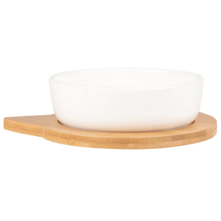 Maisons du Monde Comedero de gato de porcelana blanca