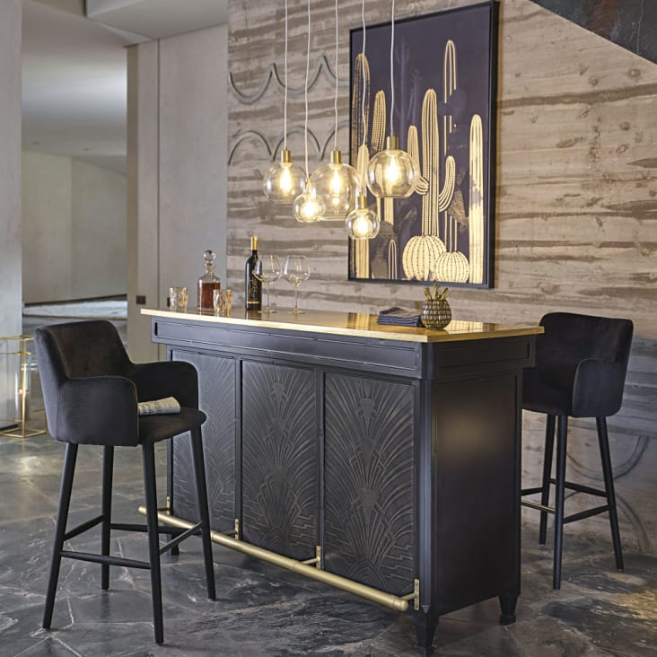 Maisons Du Monde COOPER - Lámpara De Techo Con 5 Bolas De Cristal Y Metal Dorado